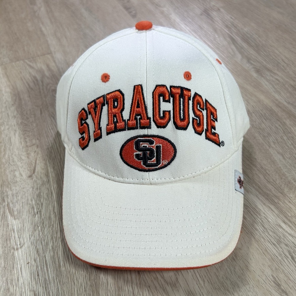VTG Syracuse Orange Strapback Hat NCAA College Zephyr White Orange Cap